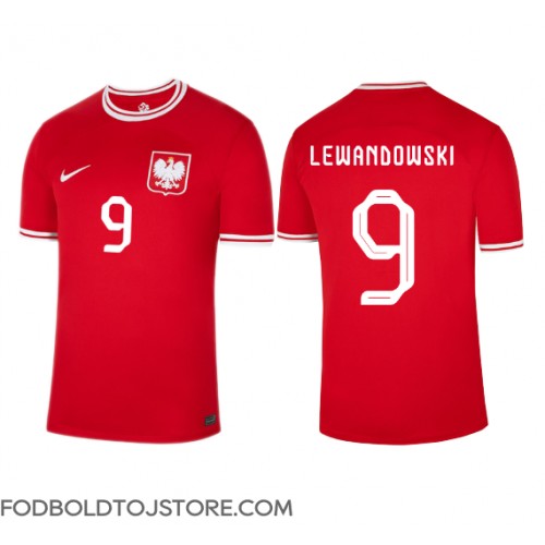 Polen Robert Lewandowski #9 Udebanetrøje VM 2022 Kortærmet